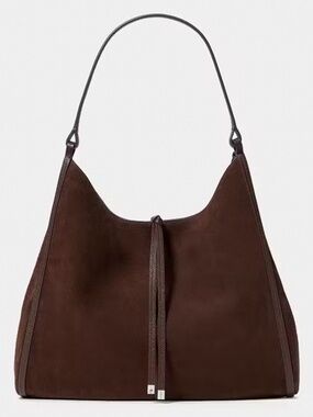 Kate Spade New York Reese Suede Large Shoulder Bag, Hot Fudge Brown NWT